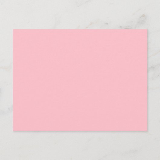 Solid Pink Post Card Personalized Greeting Design Postkarte (Vorderseite)
