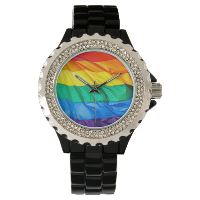 Solid Pride - Gay Pride Flag geschlossen Armbanduhr (Vorderseite)