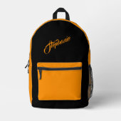 Solid Princeton Orange mit Namen Bedruckter Rucksack (Vorderseite)