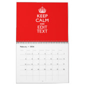 Solid Red 2025 BEHALT CALM und Ihr Text Kalender (Feb 2026)