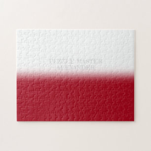 Solid Red and White Secret Message Personalisiert Puzzle