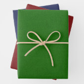 SOLID RED BLUE GREEN LINEN SEHEN PATTER GESCHENKPAPIER SET (Beispiel)
