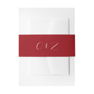 Solid Red Wedding Initials Einladungsbanderole