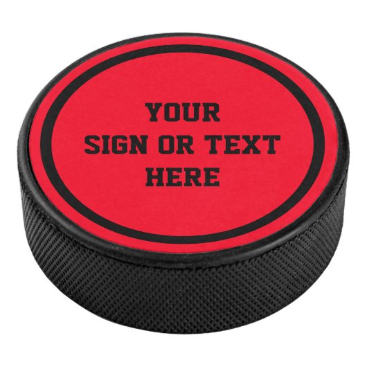 Solid Ring schwarz + Farbe, Zeichen oder Text Eishockey Puck (3/4)