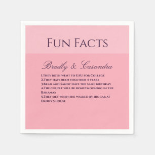 Solid rosa Blush Template Wedding Fun Fakten Napki Serviette