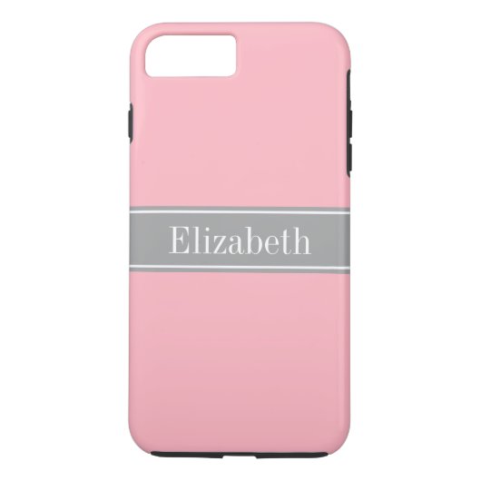 Solid rosa, dunkelgraues Multigramm für die Multif Case-Mate iPhone Hülle (Rückseite)