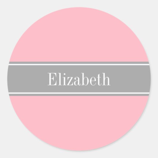 Solid rosa, dunkelgraues Multigramm für die Multif Runder Aufkleber (Vorderseite)