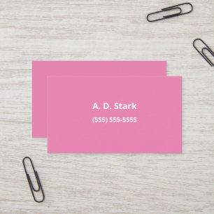 Solid rosa Minimalistische Visitenkarten Visitenkarte
