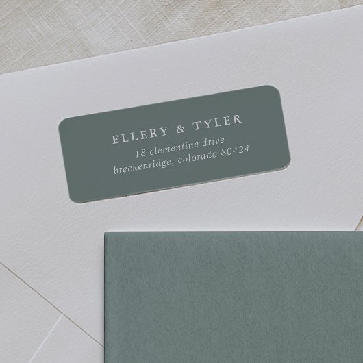Solid Sage Green and White Return Address