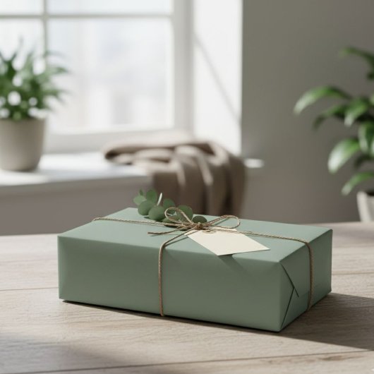 Solid Sage Green Matte Gift Wrap Paper Geschenkpapier