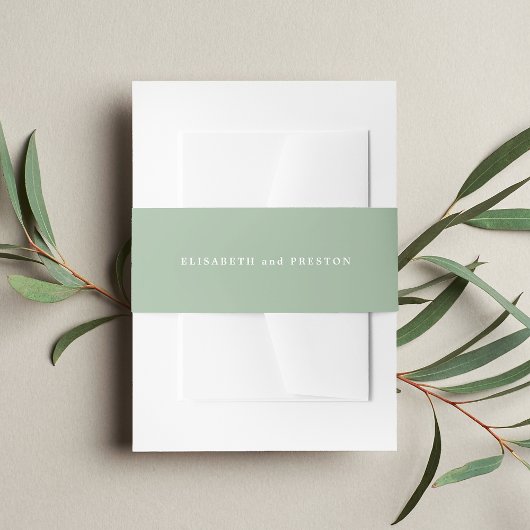 Solid Sage Green Personalisiert Wedding Einladungsbanderole
