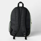 Solid Sage Green with Name Bedruckter Rucksack (Rückseite)