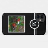 Solid schwarz, kundenspezifische Monogramm initial Case-Mate iPhone Hülle (Rückseite (Horizontal))