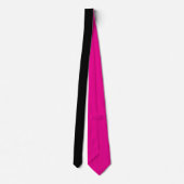 Solid schwarz mit Hot Pink Neck Tie Krawatte (Rückseite)