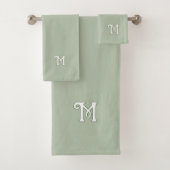 Solid-Seren-Sage-Monogramm Badhandtuch Set (Insitu)