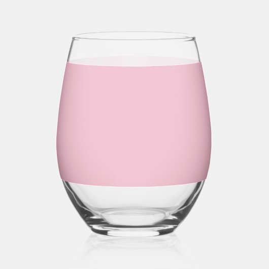 Solid Soft Blush Pink Glass Weinglas Ohne Stiel (Vorderseite)