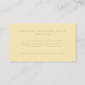 Solid Soft Light Banana Cream Yellow Color Visitenkarte (Rückseite)