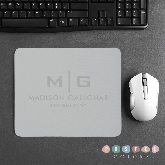 Solid Soft Light Gray Pastel Steel Grau Farbe Mousepad