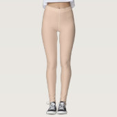 Solid Soft Light Paste Peach Beige Pink Color Leggings (Vorderseite)