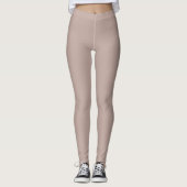 Solid Soft Light Paste Pinkish Purple Brown Color Leggings (Vorderseite)