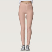 Solid Soft Light Paste Terracotta Pink Red Color Leggings (Vorderseite)