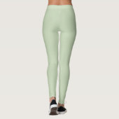 Solid Soft Light Pastel Sage Moss Green Color Leggings (Rückseite)