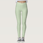 Solid Soft Light Pastel Sage Moss Green Color Leggings (Vorderseite)