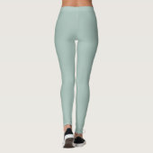 Solid Soft Light Pastel Sage Moss Green Color Leggings (Rückseite)
