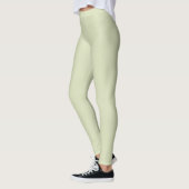 Solid Soft Light Pastel Sage Moss Green Color Leggings (Links)