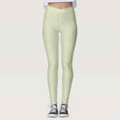 Solid Soft Light Pastel Sage Moss Green Color Leggings (Vorderseite)