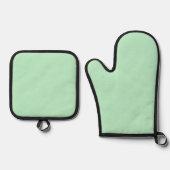 Solid Soft Mint Green Oven Mitt Set (Vorderseite)