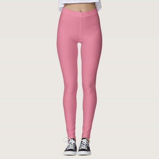 Solid Soft Pastel Pink Leggings Minimalist Athleis (Vorderseite)