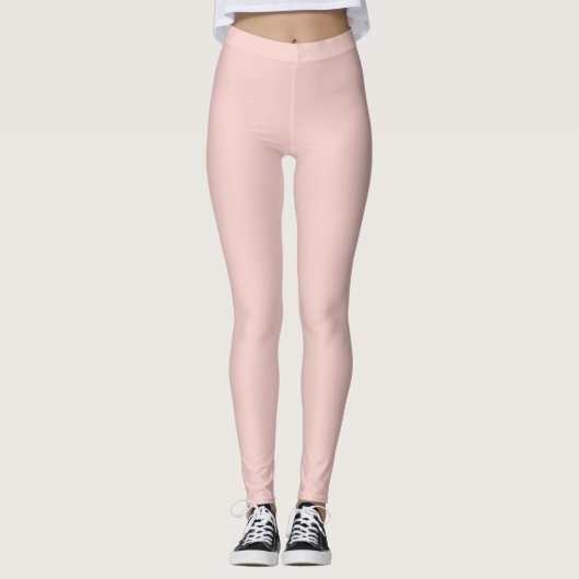 Solid Soft Pastel Pink Leggings Minimalist Athleis (Vorderseite)