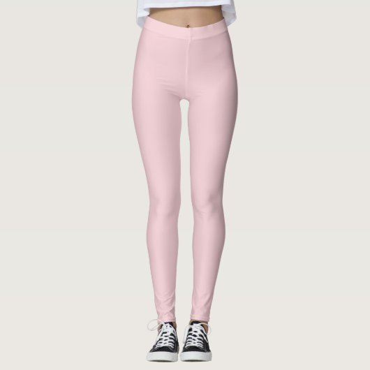 Solid Soft Pastel Pink Leggings Minimalist Athleis (Vorderseite)