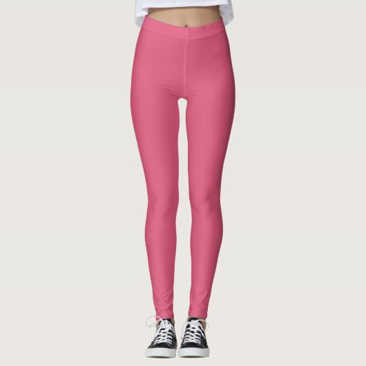 Solid Soft Pastel Pink Leggings Minimalist Athleis (Vorderseite)