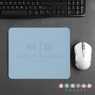 Solid Soft Sky Light Pastel Baby Blue Color Mousepad