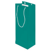 Solid Teal Green Geschenktüte Für Weinflaschen (Rückseite Schrägansicht)