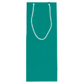 Solid Teal Green Geschenktüte Für Weinflaschen (Rückseite)