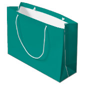 Solid Teal Green Große Geschenktüte (Rückseite Schrägansicht)