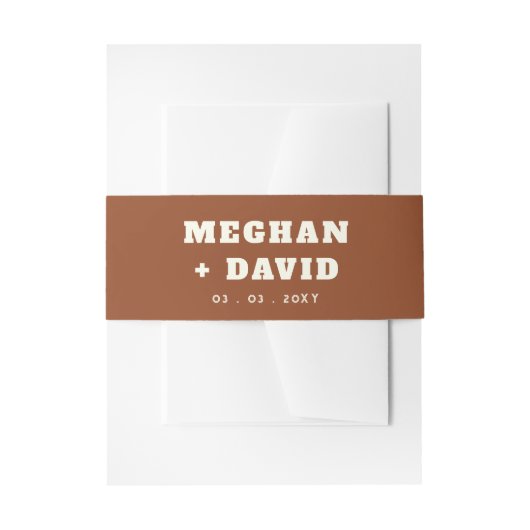 Solid Terracotta Wedding Einladungsbanderole (Vorderseite Beispiel)