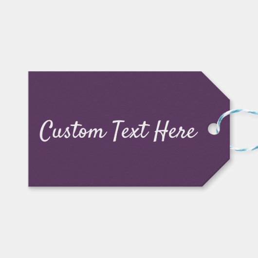Solid tiefe Lila Farbe modern Geschenkanhänger (Vorderseite (Horizontal))