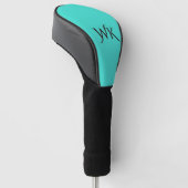 Solid Türkis Blue Monogram Golf Headcover (angewinkelt)