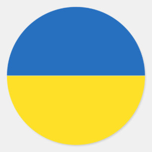 Solid Ukraine Flag Farben Runder Aufkleber