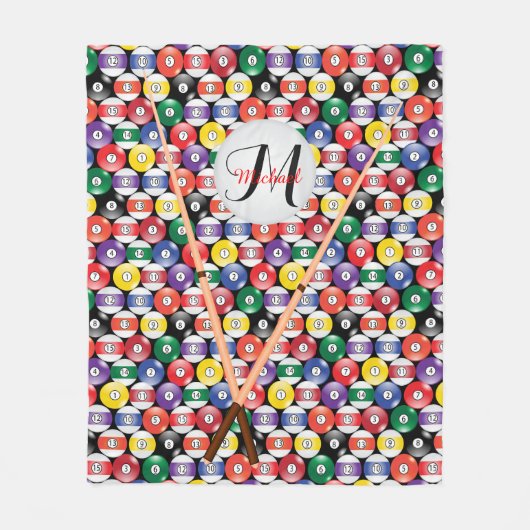 Solid und Stripe 🎱 Billard Balls Fleecedecke (Vorderseite)