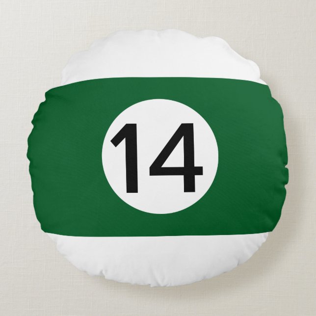 Solid und Stripe Billiard Balls #14 Sammeln alle 1 Rundes Kissen (Vorderseite)