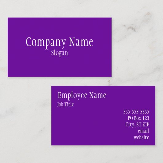 Solid Violet Lila Visitenkarte (Vorne/Hinten)
