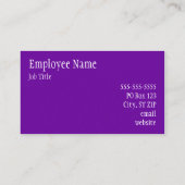 Solid Violet Lila Visitenkarte (Rückseite)