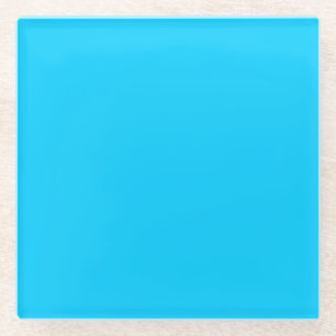 Solid Vivid Sky Blue Minimalistisch Schlicht Glasuntersetzer