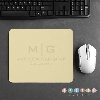Solid weich helle Pastel Banana Lemon Gelbe Farbe Mousepad