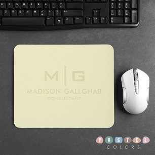 Solid weich helle Pastellfarben helle Lemon gelbe Mousepad